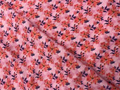 Baby Pink Floral Double Georgette Print Fabric