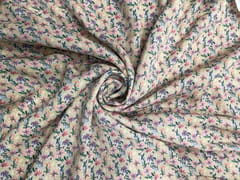 Pista Color Floral Double Georgette Print Fabric