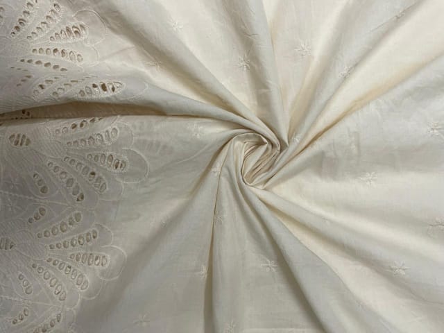 Cream Border Color Floral Cotton Chikan 44 2