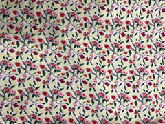Lemon Floral Double Georgette Print Fabric