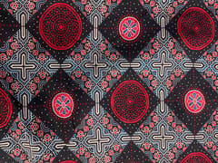 Black Abstract Chanderi Fabric