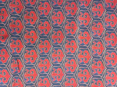 Navy Blue Red Abstract Chanderi Fabric