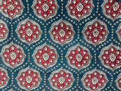 Rama Green Abstract Chanderi Fabric