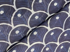 Navy Blue Geometric Chanderi Fabric