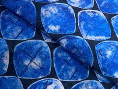 Black Blue Abstract Chanderi Fabric