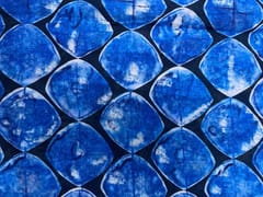 Black Blue Abstract Chanderi Fabric