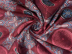 Maroon Abstract Chanderi Fabric