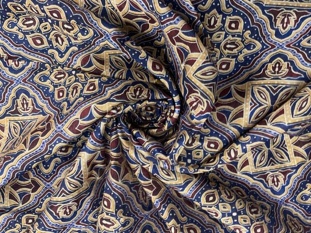 Multicolor Abstract Chanderi Fabric