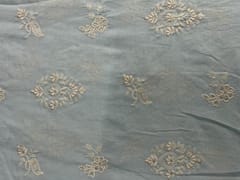 Sky Blue Floral Cotton Embroidery Fabric