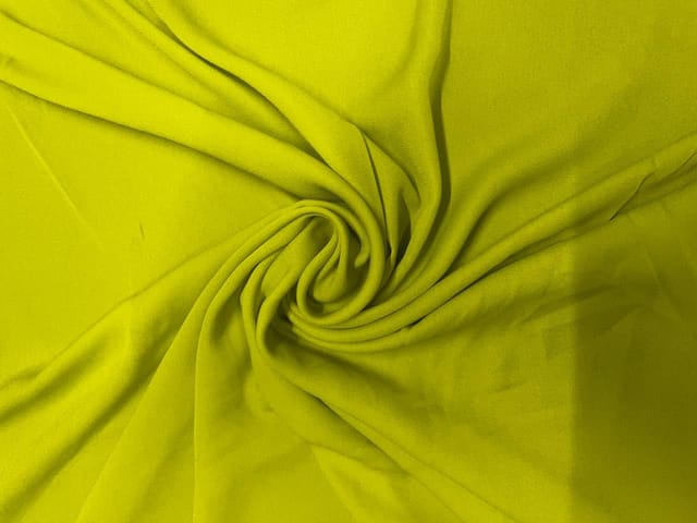 Neon Yellow Plain Heavy Georgette Fabric
