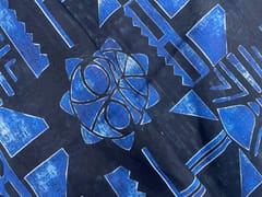 Navy Blue Abstract Chanderi Fabric