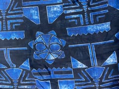 Navy Blue Abstract Chanderi Fabric