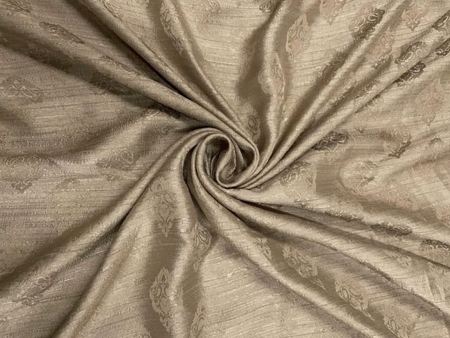 Beige Abstract Naysha Silk Fabric