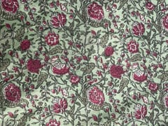 Sea Green Floral Chanderi Fabric