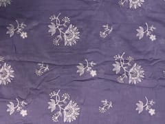 Lilac Floral Cotton Embroidery Fabric