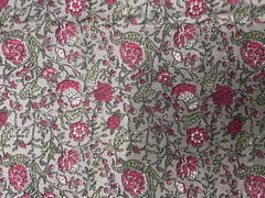 Light Grey Floral Chanderi Fabric