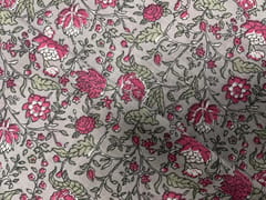 Light Grey Floral Chanderi Fabric
