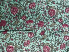 Sky Blue Floral Chanderi Fabric