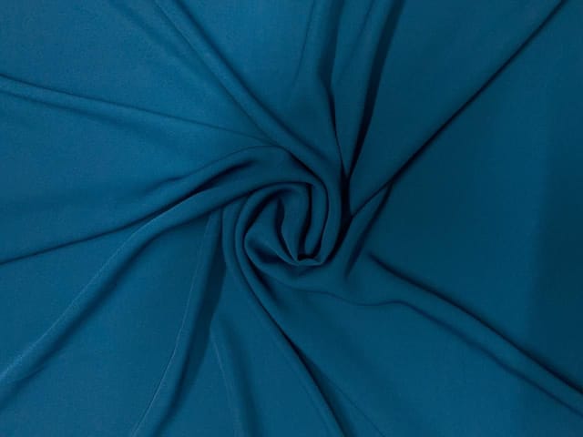 Teal Blue Plain Heavy Georgette Fabric