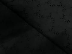 Black Color Floral Cotton Chikan Fabric
