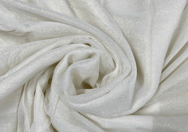 White Plain Dyeable Viscose Georgette Foil Fabric