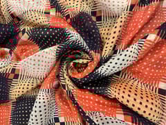 MultiColour Abstract Chiffon Fabric