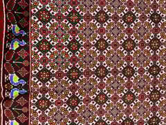 Maroon Abstract Upada Silk Fabric