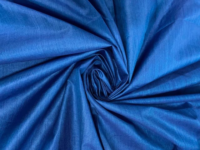 Blue Plain Plain Matka Silk Fabric