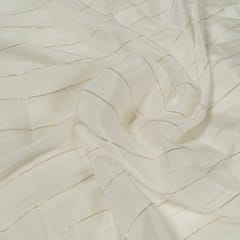 Dyeable Chiffon Zari Stripes Fabric
