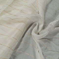 Dyeable Chiffon Zari Stripes Fabric