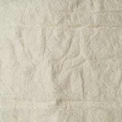 Dyeable Mal Chanderi Thread and Sequins Embroidered Fabric