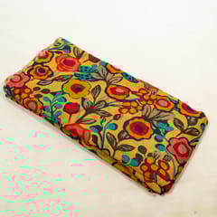 Yellow with Multi Color Mal Chanderi Printed Fabric