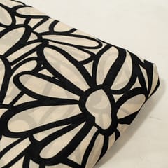 Black and White Color Bamber Crepe Digital Printed Fabric