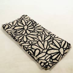 Black and White Color Bamber Crepe Digital Printed Fabric