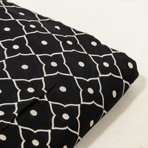 Black and White Color Bamber Crepe Digital Printed Fabric