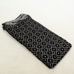 Black and White Color Bamber Crepe Digital Printed Fabric
