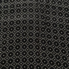 Black and White Color Bamber Crepe Digital Printed Fabric