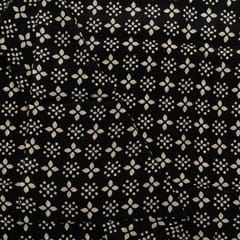 Black and White Color Bamber Crepe Digital Printed Fabric