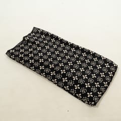 Black and White Color Bamber Crepe Digital Printed Fabric