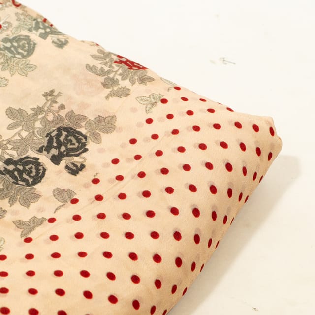 Light Pink Color Bamber Crepe Digital Printed Fabric