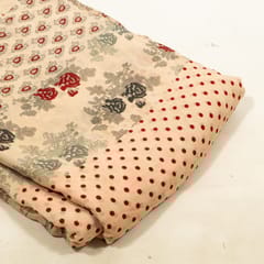 Light Pink Color Bamber Crepe Digital Printed Fabric