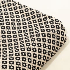 Black and White Color Bamber Crepe Digital Printed Fabric