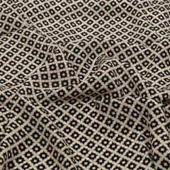 Black and White Color Bamber Crepe Digital Printed Fabric