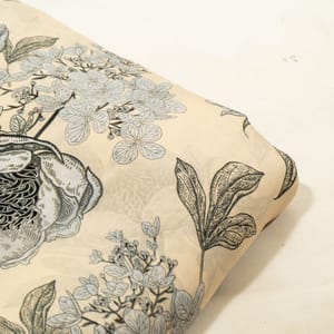 Ivory Color Bamber Crepe Digital Printed Fabric