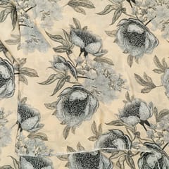 Ivory Color Bamber Crepe Digital Printed Fabric