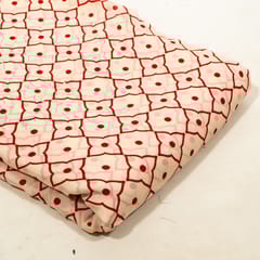 Red Color Bamber Crepe Digital Printed Fabric
