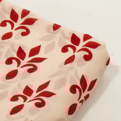 Red Color Bamber Crepe Digital Printed Fabric