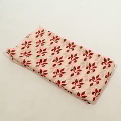 Red Color Bamber Crepe Digital Printed Fabric