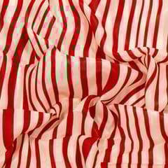 Red Color Bamber Crepe Digital Printed Fabric