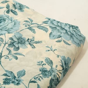 Blue Color Bamber Crepe Digital Printed Fabric